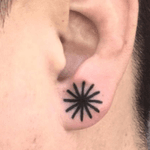#earlobe #tattoo of #black #outline of #star by #artist #Kimsany @Kimsany #ear