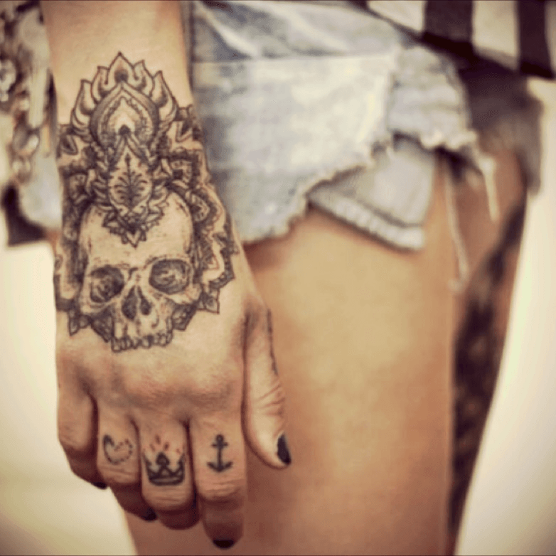 Tattoo uploaded by Maciej  First tattoo  geometric mandala skull   Tattoodo