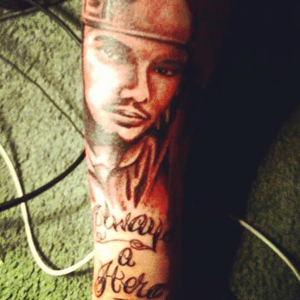 Another #memorialtattoo. This time of an old friend who was taken way too soon. Always a hero Luey, rest peacefully.