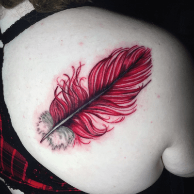 Feather tattoo done by me on a super cool client!