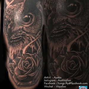Artist: AustinInstagram:Austinzfoo#owl #tattoo #sydneytattoo #yongztatoo #austinzfoo #tattoos #inkstagram #ink #blackandwhite #sydneyaustralia 