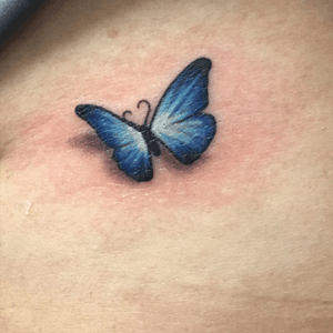 #tiny #butterfly #blue #tattoo #swashdrive 