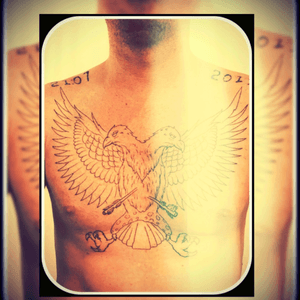 To be continued ... #chestpiece #chesttattoo #eagle #eagletattoo 