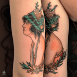 iditch@hotmail.fr #iditch #tattoo #traditionaltattoo #woman #coral #armtattoo