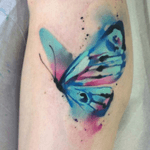 #watercolor #butterfly #color - by #tattooartist #PabloOrtizTattoo of #Spain @pablo_ortiz_tattoo - #perfect watercolor execution 