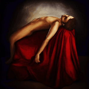 Fallen - Oils on canvas #painting #figure #portrait #fallen #red #man #boy #male #nude #realism 