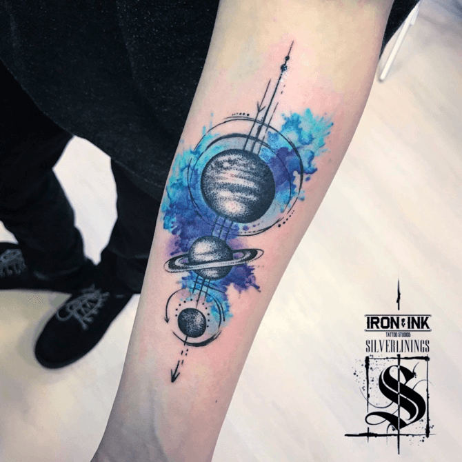 105 Space Tattoos For The Astrology Fans To Gawk At  Bored Panda