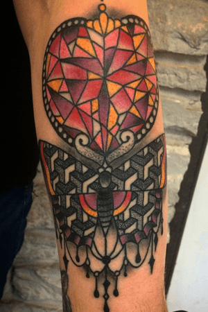Geometric butterfly and shattered heart gem Feb 2018 luckymac.ink