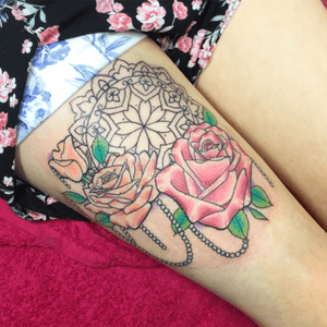 Mandala and roses 