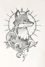 Saint fox i designed #foxtattoos #ArtNouveautattoo #neotraditionaltattoo #mydrawing #mynexttattoo 