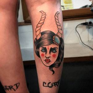 Devil woman by @M0nk #neotraditional #NeoTraditionalPortrait #horns #boldlines #worldfamousink 