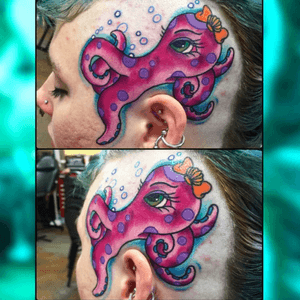 Octopus tattoo #headtattoo #girlheadtattoo #Intenzetattooink #neotatmachines #pridetattooneedles #phucstyxtattoosupply #phucstyx #electrumstencilprimer #walkinwarrior #batonrouge #batonrougetattooshop #octopustattoo #octopus #fun #girlytattoo #ghettobrite2016 