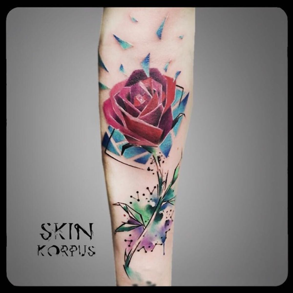 Tattoo Uploaded By Absolut Ink Tattoos Piercing Beauty And The Beast Rose Graphic Watercolor Watercolortattoo Watercolortattoos Watercolour Rose Abstract Made Absolutink By Watercolortattooartist Watercolorartist Skinkorpus Tattoodo