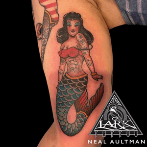 Tattoo by Lark Tattoo artist Neal Aultman. See more of Neal's work here: http://www.larktattoo.com/long-island-team-homepage/neal-aultman/ #traditional #traditionaltattoo #colortattoo #mermaid #mermaidtattoo #traditionalmermaid #traditionalmermaidtattoo #armtattoo #biceptattoo #tattoo #tattoos #tat #tats #tatts #tatted #tattedup #tattoist #tattooed #inked #inkedup #ink #tattoooftheday #amazingink #bodyart #tattooig #tattoosofinstagram #instatats #larktattoo #larktattoos #larktattoowestbury #westbury #longisland #NY #NewYork #usa #art #neal #aultman #nealaultman