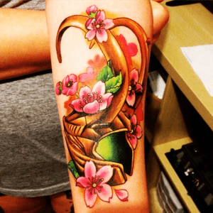 My Loki tattoo also by Matt Christensen at Create Tattoo and Art Studio. #loki #marvel #marvelsleeve #inprogress #comics #marveluniverse #color #flowers 