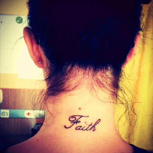 Have faith! Brink Tattoo Slovenia #faith #tattoo #brink #slovenia #necktattoo #word 