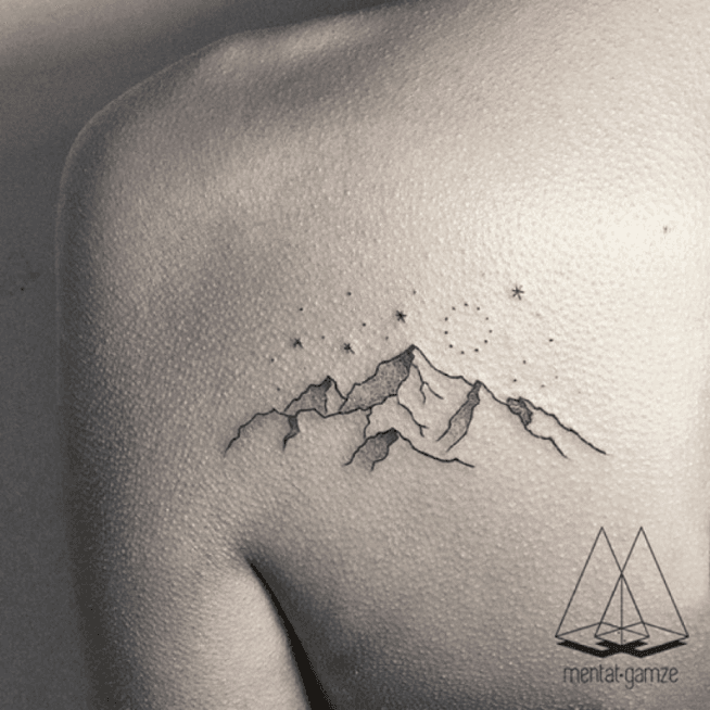 Minimal Mountain Tattoo