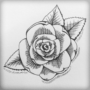 Basic #rose #blackandwhite #tattoodesign #sketch #stencil #design #lineart #flower 