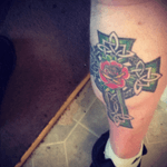 I went with the Celtic Cross,  because I'm half Irish......and also because I've had such a facination with the Celtic Cross itself.  But, also cause my grandma (who passed away in 2005) always loved going to chruch every Wednesday & Sunday........and her favorite flower were roses.  #tattooinspiration #thisoneisformygrandma #RIPGrandma