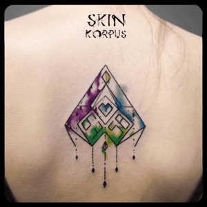 #geometric #abstract #watercolor #watercolortattoos #watercolortattoo made  @  #absolutink by #skinkorpus #watercolorartist #tattooartist