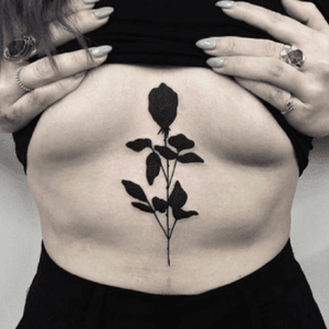 Black rose by Johnny Gloom 💀 #rose #blackrose #blackwork #sternum #johnnygloom 