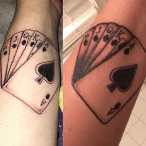 Cards-original done by micheal cox, touch up/repair by Chris Alexander at Iconic Tattoo.  #playingcards 