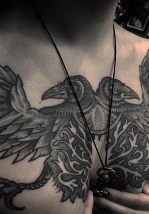 Chest tattoo by tattoo artist WELT