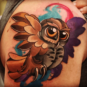 #JohnBrass #scarcovering #owl #ivanandrosov My beautiful shoulder by ivan at #crownandanchor