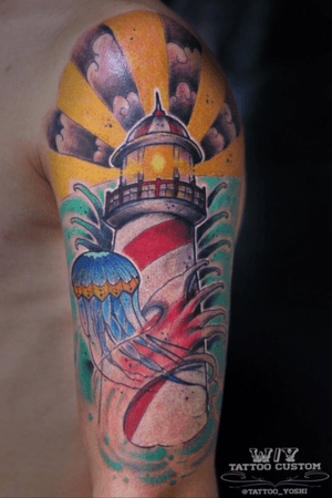 Light house #lighthousetattoo #neotraditional #neotraditionaltattoo #inked # #tattooed #inked #japantattoo 