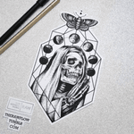 Praying nun with Moon phases - want something unique? Commission me: www.rawaf.shop/commissions #skull #nun #moon #moonphases #moth #dotwork #skulltattoo #moontattoo #moonphasestattoo #dotworktattoo #mothtattoo #blackwork #blackworktattoo #skeleton #skeletontattoo 