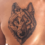 Geometrical wolf #blackandgray #linework #shades 