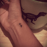 My first and so far only tattoo #SemiColon #anxiety #stronger 
