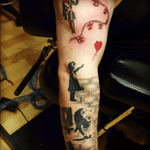 My banksy sleeve nearly finished 😊 #sleevetattoo #Banksy #banksysleeve#tattoo 