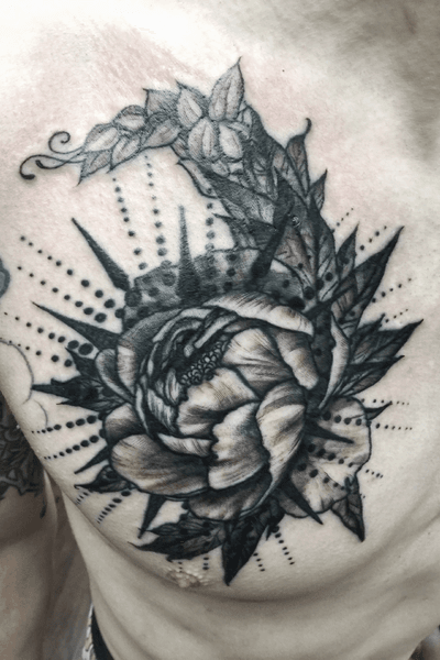 Blackwork peony 