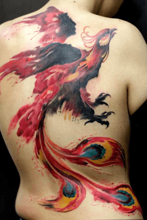 Phoenix tattoo I found #phoenix #back #color
