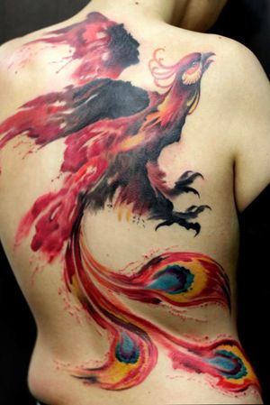 Phoenix tattoo I found #phoenix #back #color