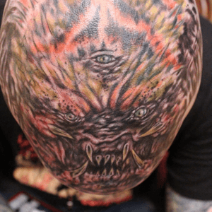#Brutal #custom #scalp #tattoo by Sean Ambrose of #ArrowsAndEmbers in #Concord #NH For inquiries, please call (603) 988-6067. Thanks for looking!
