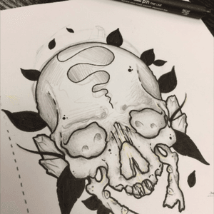 Little skull idea am working on at the min #skull #tattooapprentice #drawing #blackandgrey 