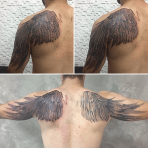 #wings #angels #blackandgreytattoo #tattooartist #inked #tattoooftheday 