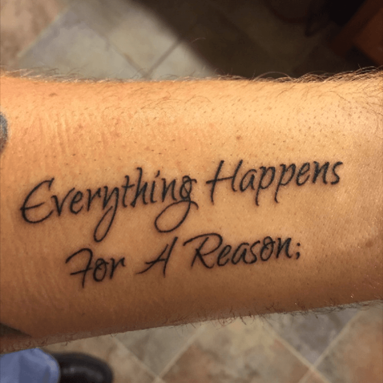 Buy 1 x Everything happens for a reason  Black Tattoo Lettering   Temporary Skin Tattoo 1 Online at desertcartINDIA
