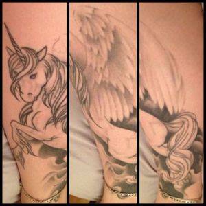 My First Unicorn/Pegasus #tattoo #tattoos #tattooed #ink #inked #unicorn #pegasus 