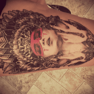 12hrs, 3 sessions #beautifulart #Indianwomantattoo 