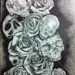 #skull #skullandroses #roses #drawing 