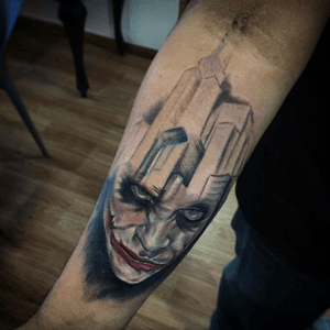 Joker tattoo ... First session..  #joker #batman 