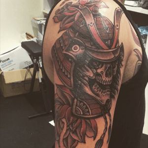 Japanese skull warrior tattoo