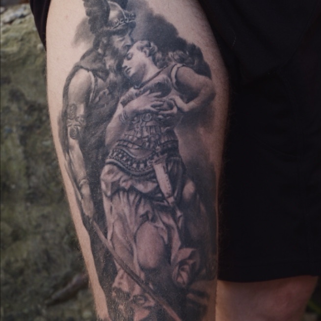 Freya and Odin done by peanut At Liminal tattoos Glasgow : r/tattoos