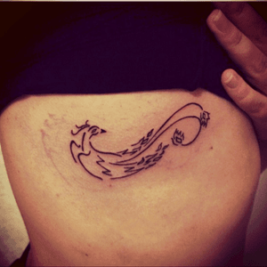 My first piece! #phoenix #line #tattoo #linear #threeyearsago 