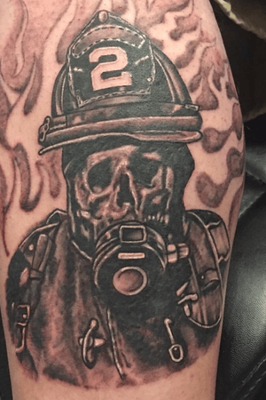 Fire fighter tattoo on my main man josh