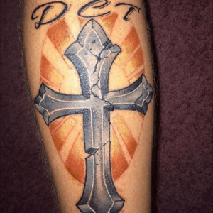 #tattoo #tat #cross #color #calf #calftattoo #calftattoos 