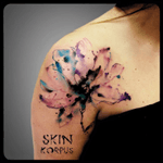 #abstract #watercolor #watercolortattoos #watercolortattoo #flower #flowertattoo made @ #absolutink by #skinkorpus #watercolorartist #tattooartist